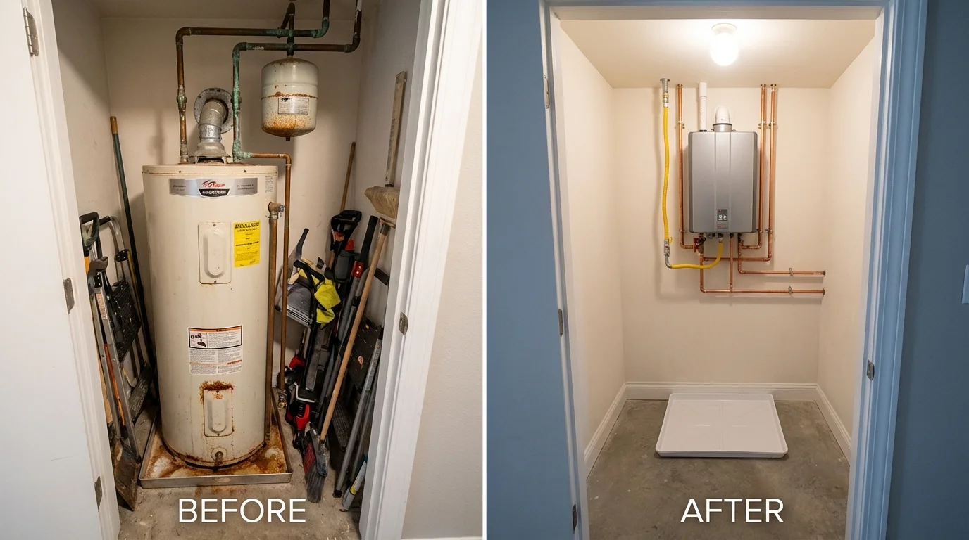 Tank water heater versus wall-mounted tankless unit comparison for Pocatello, ID homeowners