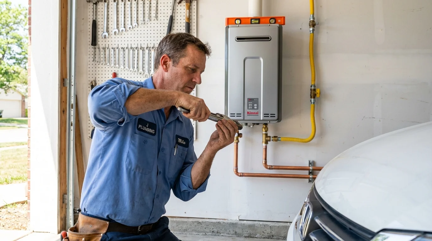 Tankless water heater installation by a Johns Plumbing LLC plumber in Pocatello